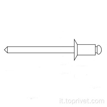 Acciaio inossidabile/acciaio concorsi rivetti ciechi a fine fine